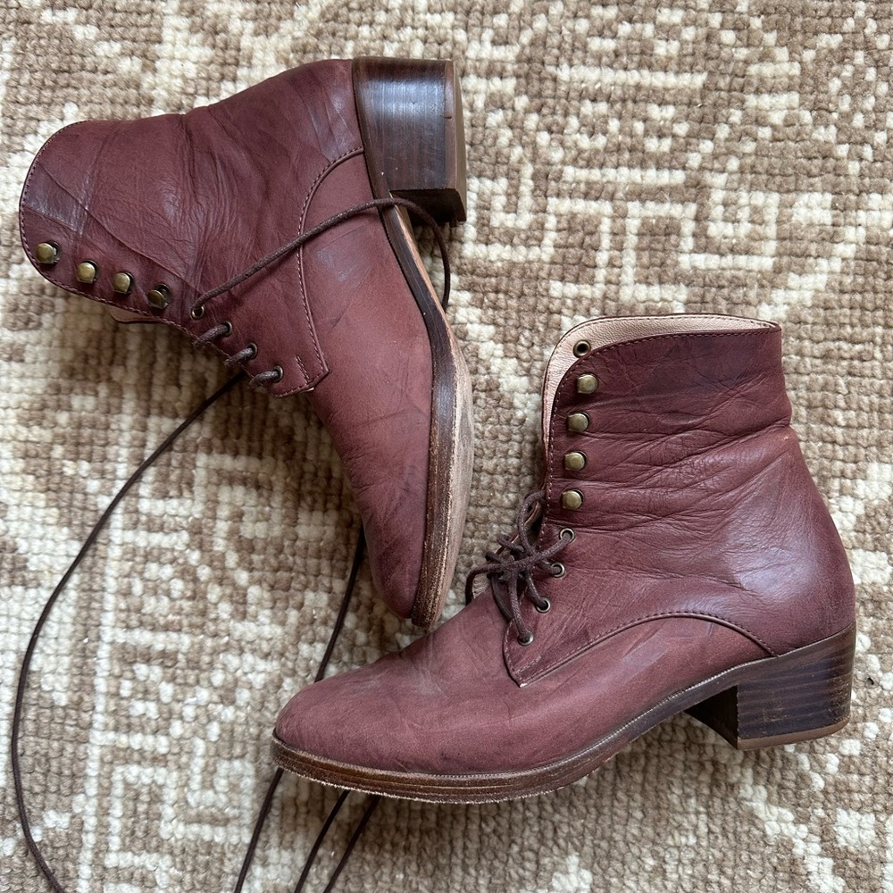 The Dawn Lace Up Boot in Mahogony